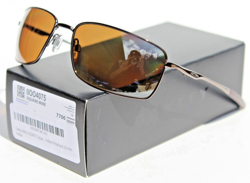 OAKLEY Square Wire POLARIZED Sunglasses Gunmetal Tungsten Iridium NEW OO4075 06