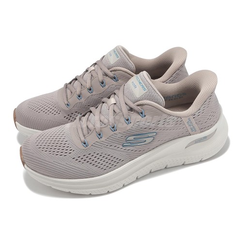 Skechers Arch Fit 2.0 Lestur Slip Ins Taupe Blue Women Casual Shoes 232712 TPBL