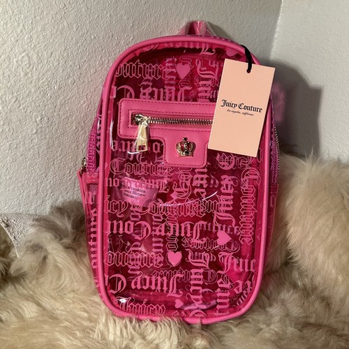 NWT Juicy Couture Clear Beachin Sling Backpack   Juicy Pink