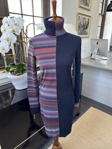 Abito a maglia CHANEL Colorblock a righe 2009 XS S
