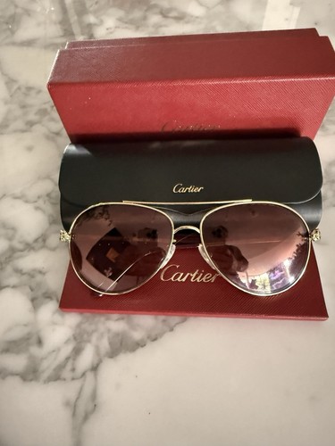 CARTIER GLASSES Cartier Panthere Sunglasses Diamond Cut Lenses
