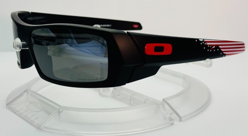 New Oakley Gascan Sunglasses   Matte Black   Prizm Black Polarized   USA Flag