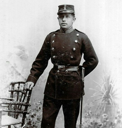COPENHAGEN STUDIOS Military Cabinet Card Photo Handsome Soldier Popular Studio Copenhagen Denmark