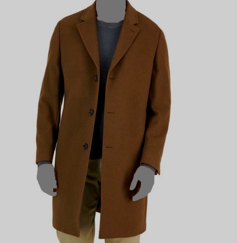 Cappotto Lutero Lauren Ralph Lauren uomo marrone cashmere intagliato bavero taglia 40L