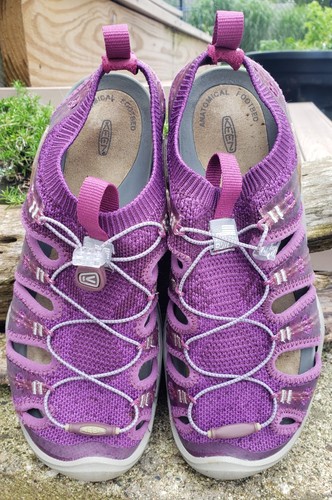 Keen Outdoor Hiking Sandals Waterproof Shoes Womens 9 Purple Gray 010917 Flex