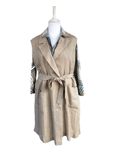 MAX MARAMARINA RINALDI Gilet in LINEN Plus (MR 31) US 22W_ De52_ It60_ Fr56_ Uk26