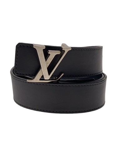 LOUIS VUITTON Belt Leather Black Men's N1002
