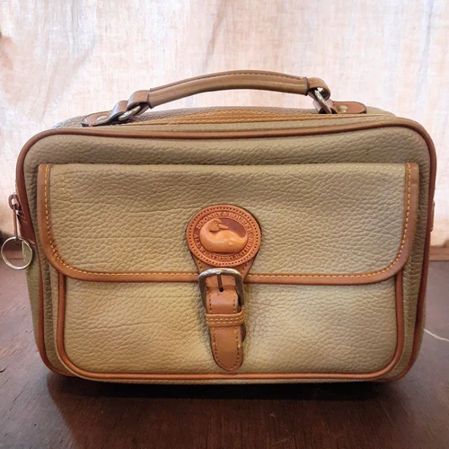 DOONEY & BOURKE Dooney And Bourke Womans Purse Tan Pebble Leather Crossbody Bag W O Strap