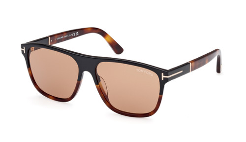 Tom Ford FT1081 05E Black Red Havana Brown Square Gradient Sunglasses