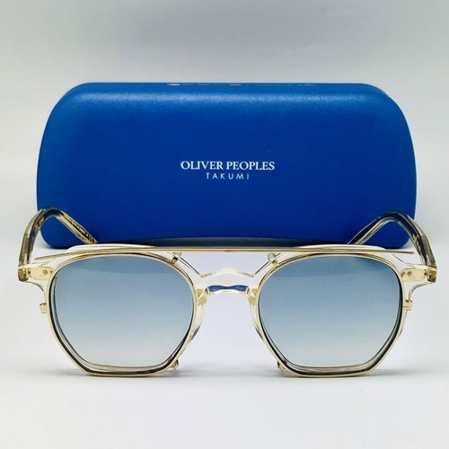 Oliver Peoples G.Ponti 5 Sunglasses Pearl Citrine Frame 47mm Clear Blue Lens