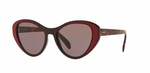 PRADA EYEWEAR Prada Sunglasses SPR14U YEO 6X1 Brown Burgundy Frames Brown Lens