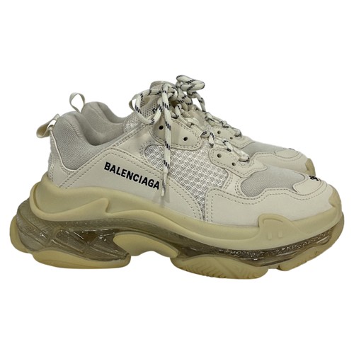 Sneakers Balenciaga Triple S suola trasparente in poliestere donna bianco taglia 39