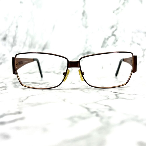 Fendi FS317 Eyeglasses Frames Brown metal Rectangular 58 12 130