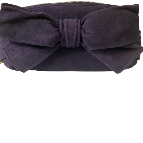 moschino borsa pochette viola velluto fiocco