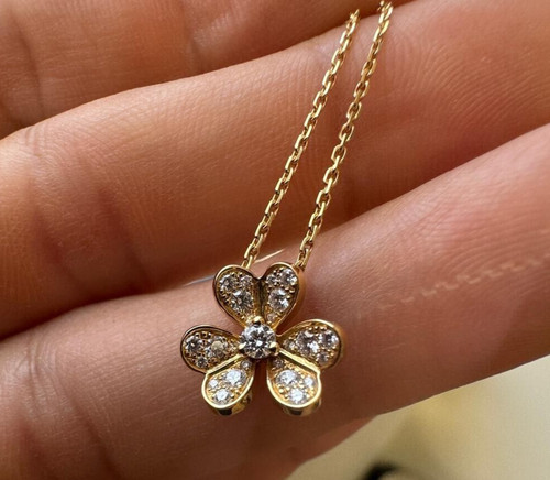 Van Cleef & Arpels Mini Frivole Necklace 18K Yellow G w  BOX & CERT – N6758