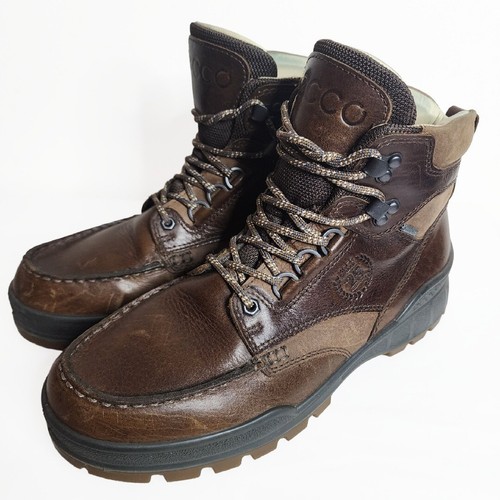 Stivali ECCO Track 25 da uomo US 8 Mid Moc Toe modello pelle marrone Gortex escursionismo