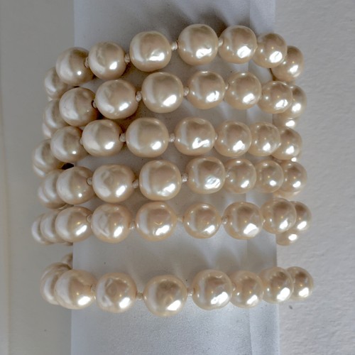 Bracciale KARL LAGERFELD 6 file Chanel Designer 10mm chiusura firmata mai indossato
