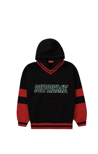 Autentica Felpa con Cappuccio Supreme Hockey in Rosso e Nero 2020