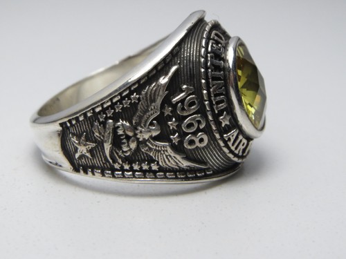 SILVER 925   RING   US AIR FORCE RING   UNITED STATES   1968  USAF  US size 9