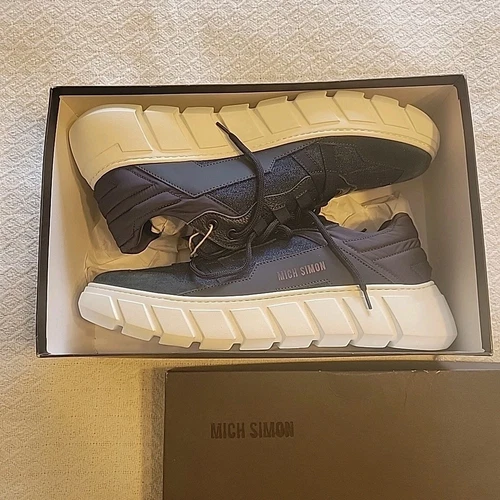 Mich Simon Scarpa Uomo   Made In Italy   Men's Sneaker   Size 44   Blue Denim