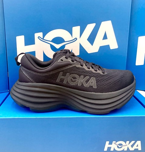 Hoka One One Men Bondi 8 Black Black Running and Jogging Shoes 1123202 NEW BOX