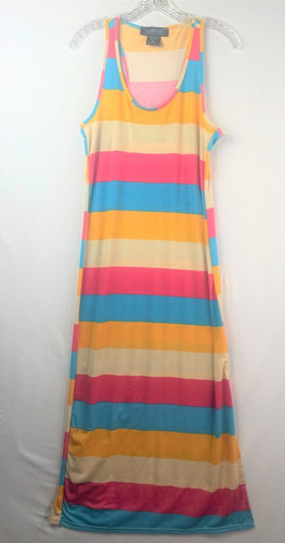 VETEMENTS Abito donna blu stella abbigliamento co lounge piscina estivo lungo retrò a righe grande