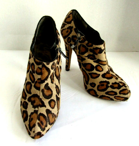 SAM EDELMAN Stivaletti Sam Edleman donna leopardati stampa ghepardo pelle di vitello pelliccia taglia 9