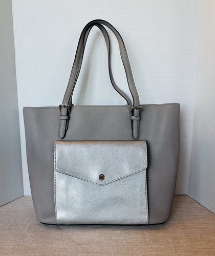 Borsa Michael Michael Kors Jet Set Grigio Perla Grande Multifunzione Tasca Tote Bag