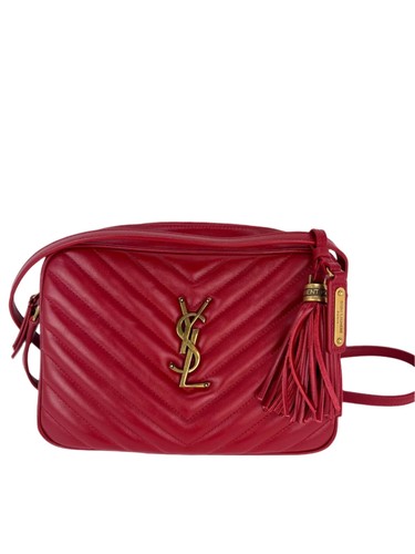 SAINT LAURENT (YSL) Borsa a tracolla Yves Saint Laurent Matelasse pelle di vitello Lou fotocamera donna re taglia unica