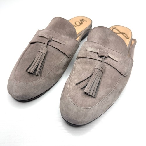 Mocassini ballerine Sam Edelman Paris nappa mules donna 7 grigio pelle scamosciata