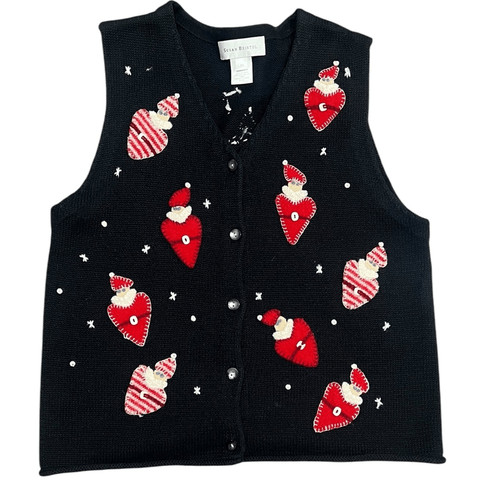Gilet Maglione Vintage Susan Bristol San Valentino   Medium   Disegno Cuore