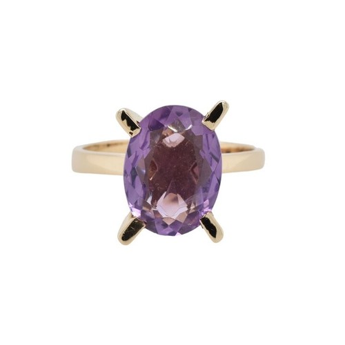 Vintage 9ct Gold Amethyst Statement Ring pre 1972