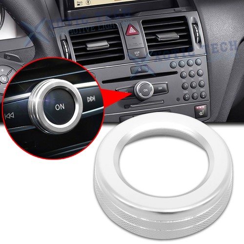 Silver Volume Control Knob Ring Cover For Mercedes Benz A B C E S CLA GLA GLK GL