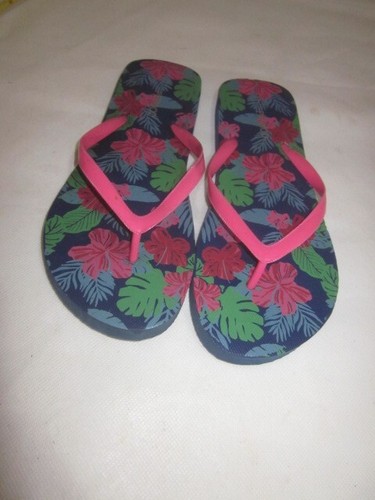 SCARPA ciabatte da spiaggia colore blu disegno floreale tutte nuove mai usate da pep & co
