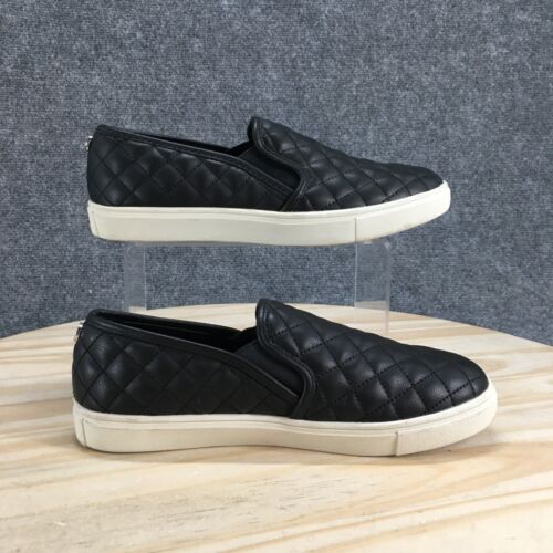 Steve Madden Scarpe Donna 8 M Ecentrcq Sneakers Nero Trapuntato Slip On Casual