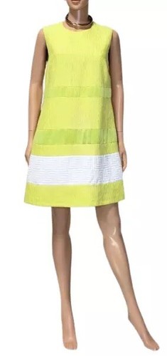 Abito Versace giallo limone in cotone e lino 46  10*