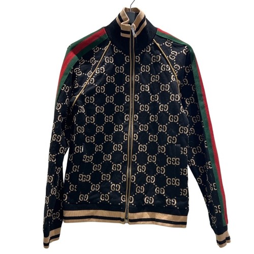 Gucci GG Jacquard Track Jacket 695955 Black Cotton Other Tops Men s U