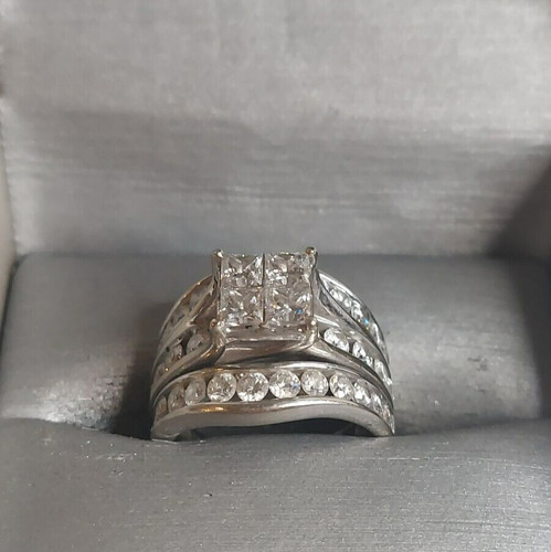 Women's ZALES GDM 14K White G Diamond Wedding Ring Set