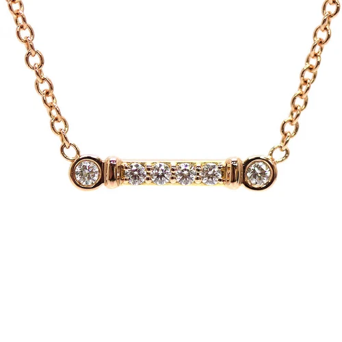Tiffany & Co. Fleur De Skiver Diamond Necklace 18K RG Rose G 15.7in 1.8g