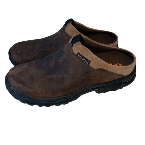 Timberland Trek Travel ACT Slip On Loafers Mules Brown Leather Size 8 M Slides