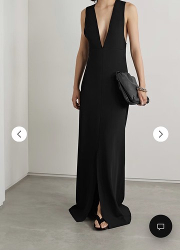 Abito The Row Ingmar nero girocollo schiena maxi senza maniche L nuovo con etichetta $2970