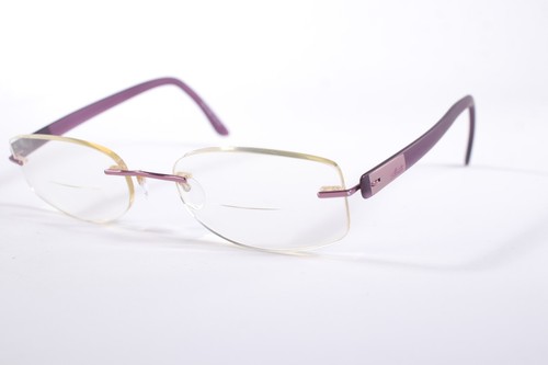 Silhouette Eyeglasses 7608 Women Purple Rimless Titanium Eyewear Glasses Frames
