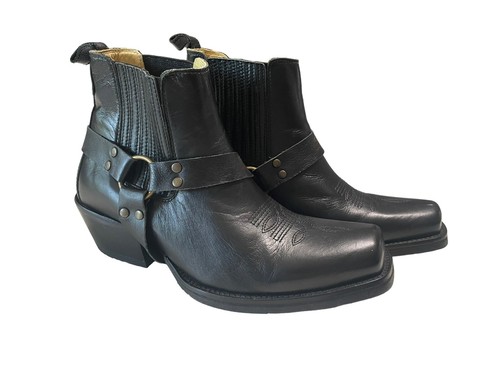 BRUNELLO CUCINELLI Stivali corti Brunello's Silverado punta quadrata napa neri da donna taglia 8 5 40
