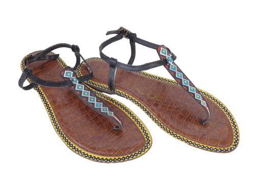 Sam Edelman Gigi sandali perizoma tribale azteco dipinto a mano Anthropologie UK 6 boho