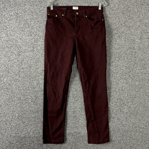 Pantaloni sottili magri da donna rosso scuro Brooks Brothers taglia 8 cotone taglia 8
