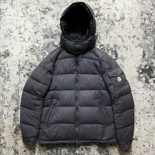 Moncler Montgenevre grigio lana vergine piumino giacca cappotto uomo taglia 4