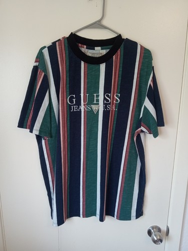 A BATHING APE (BAPE) T shirt vintage Guess a righe taglia L