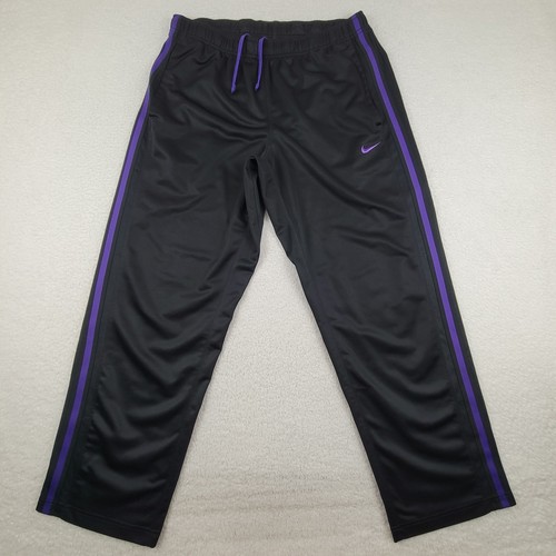 Pantalone Nike uomo grande nero viola righe swoosh poliestere pista atletica retrò
