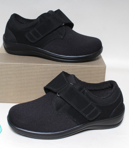 Womens Orthofeet Wichita Size 7 XWide 2E Black Orthopedic Diabetic Shoes 825