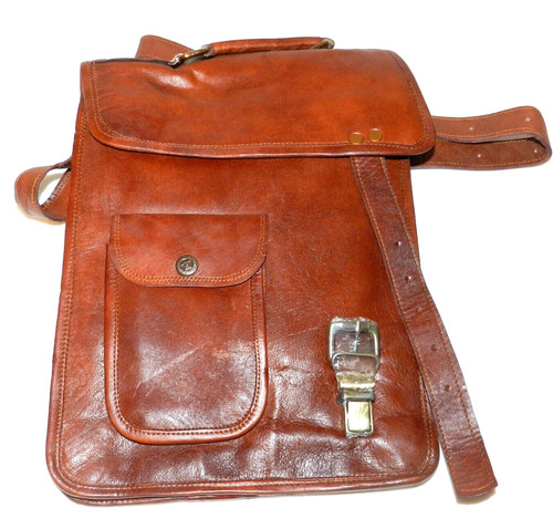 STATE BAGS Great Seal of The State of Oklahoma 1907 Leather Crossbody Messenger Bag Brown